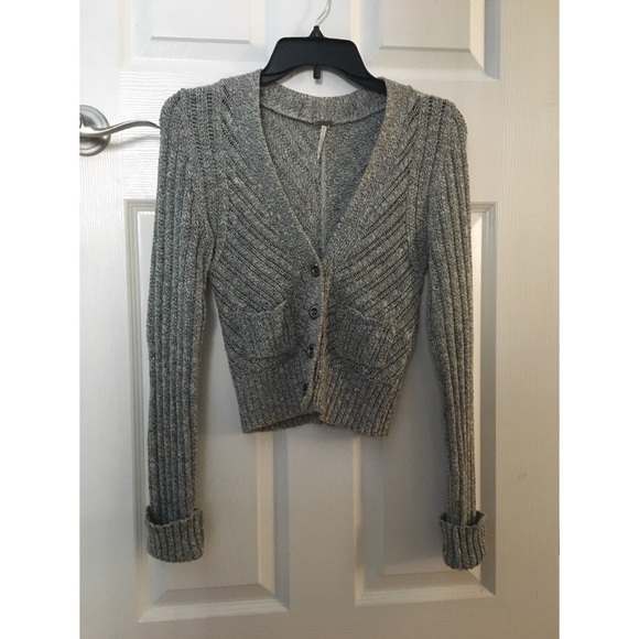Free People Sweaters - SOLD Free People Pale Cloud Grey Cardigan XS